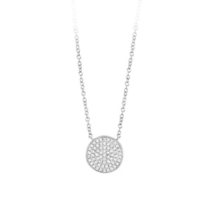 14KW SMALL ROUND PAVE NECKLACE