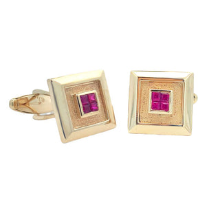 Vintage ruby cuff links