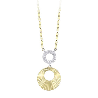 Pave 2-circle necklace