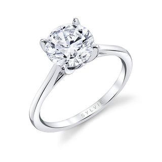 Tulip Solitaire Ring