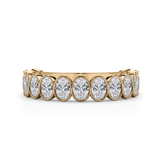 Oval Cut Bezel Set 3/4 Eternity Ring