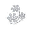3-flower pave diamond ring