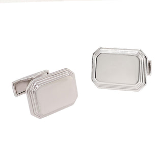 SILVER RECTANGULAR CUFF LINKS