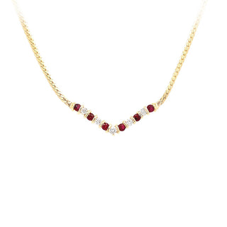 14KY GOLD 16" VINTAGE RUBY & 0