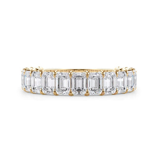 Emerald Cut U Scallop 3/4 Eternity Ring