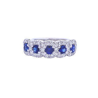 Sapphire 5-halo ring