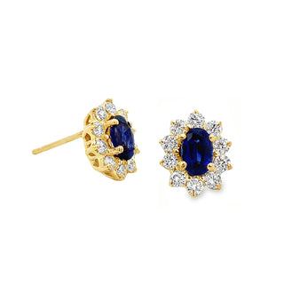 Sapphire halo stud earrings