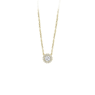 14KY SMALL DIAMOND HALO NECKLACE