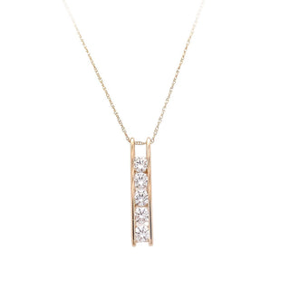 Vintage CZ bar pendant