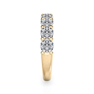 Round Brilliant Cut U Scallop 1/2 Eternity Band