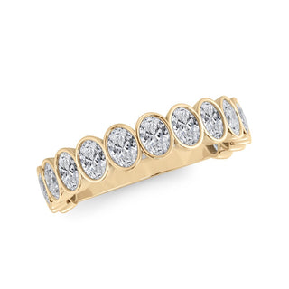 Oval Cut Bezel Set 3/4 Eternity Ring