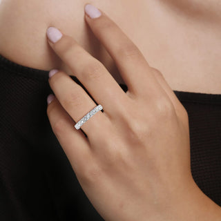 Cushion Cut U Scallop 3/4 Eternity Ring
