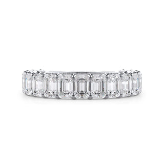 Emerald Cut U Scallop 3/4 Eternity Ring