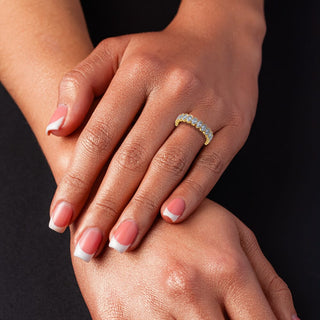 Oval Cut Bezel Set 3/4 Eternity Ring