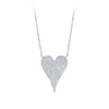 14KW LARGE PAVE HEART NECKLACE