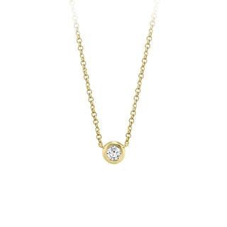 14KY BEZEL 1/5CT DIAM NECKLACE