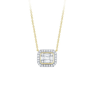 Baguette diamond necklace