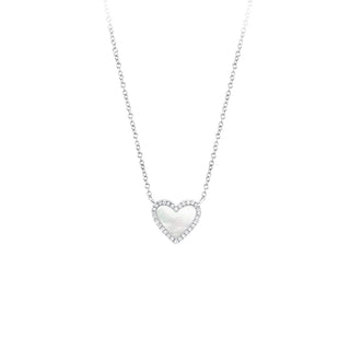 14KW SMALL PEARL HEART NECKLACE
