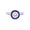 DECO STYLE SAPPHIRE HALO RING