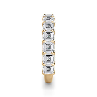 Asscher Cut U Scallop 3/4 Eternity Ring