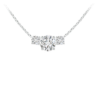 3/4CT LAB-GROWN 3-DIAMOND NECKLACE