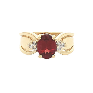 Wide Vintage garnet ring