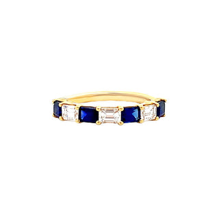 Emerald-cut sapphire band