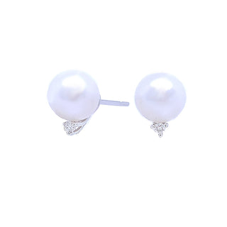 14KW GOLD 7MM PEARL & .03CT DI