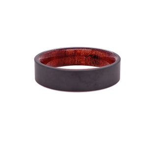 ZIRCONIUM & KOA WOOD WEDDING BAND