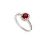SMALL OVAL RUBY HALO RING