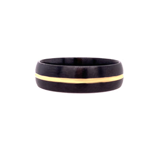 ZIRCONIUM & 14KY GOLD WEDDING BAND