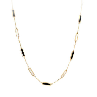 Black & white station necklace