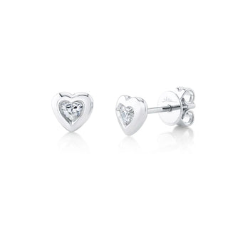 14KW DIAMOND HEART STUDS