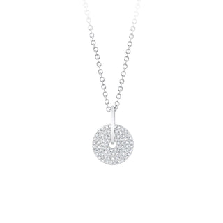 14KW PAVE CIRCLE DISC PENDANT