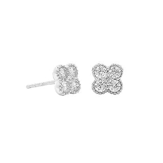 14KW 1/2CT CLOVER STUD EARRINGS