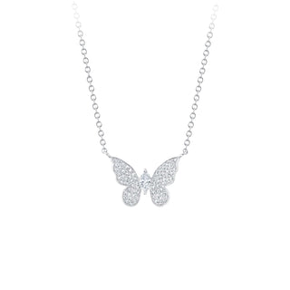 14KW PAVE BUTTERFLY NECKLACE