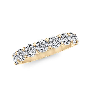 Round Brilliant Cut U Scallop 1/2 Eternity Band