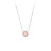 14KW SMALL PINK OPAL HALO NECKLACE