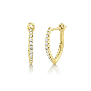 14KY POINTED DIAMOND HOOPS