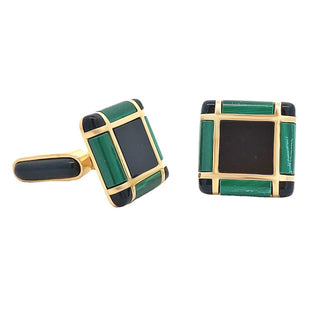 Malachite cuff links