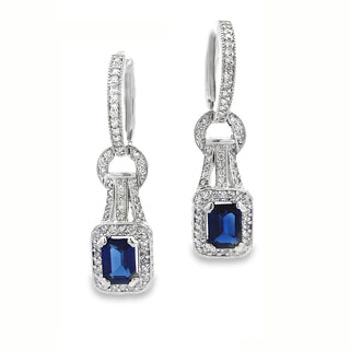 SAPPHIRE & DIAMOND DROP EARRINGS