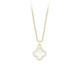 14KY SMALL PEARL CLOVER PENDANT