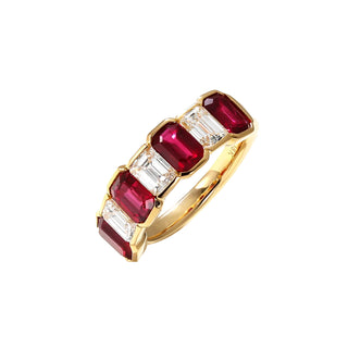 Emerald-cut ruby ring