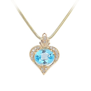 Vintage blue topaz heart