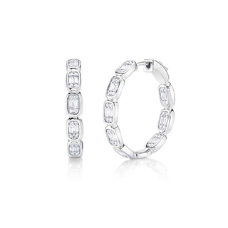 Baguette diamond hoops