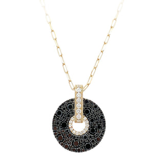 Black diamond disc pendant