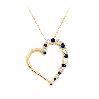 Sapphire heart pendant