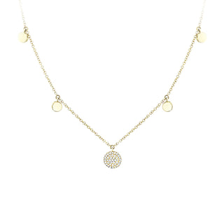 Necklace with disc drops