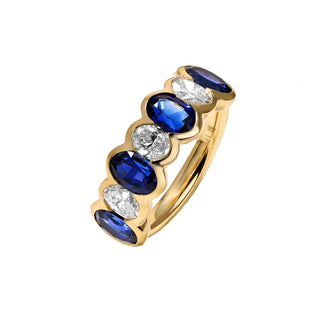 Oval sapphire band