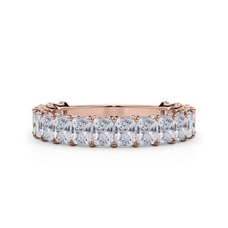 Radiant Cut U Scallop 3/4 Eternity Ring